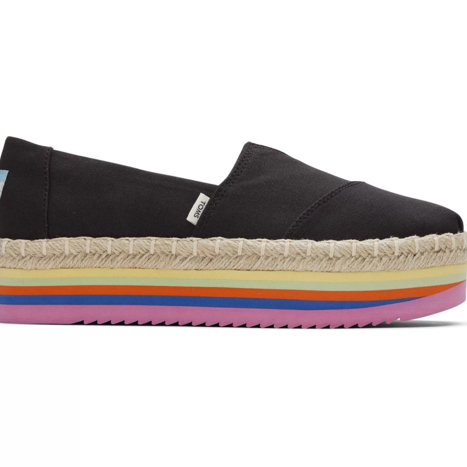 TOMS Canvas Rainbow Platform Rope High Alpargata-Women Heels